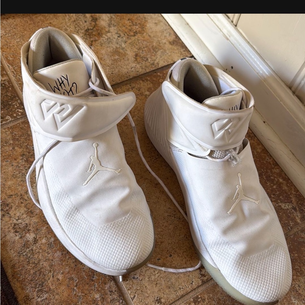 Jordan Men’s All-White Athletic High-Top Sneakers